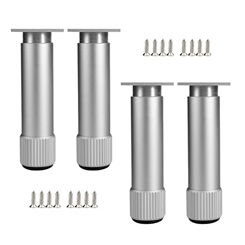 XLANDALYUEFA Möbelfüße, 4er-Pack Möbelbeine, aus Aluminiumlegierung, verstellbare Sofafüße, for Fernsehschränke, Couchtische, Schreibtische, Nachttische, können 300 kg tragen(10cm) von XLANDALYUEFA