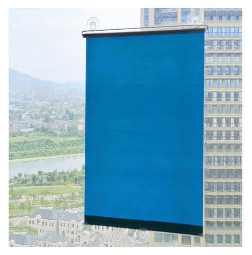 XLANDALYUEFA Saugnapf-Rollos, Verdunkelungsrollos ohne Bohren, Tragbare Fensterrollos, 45x125cm/58x125cm Verdunkelungsvorhänge, Sichtschutz(Blue,35x125cm(13.8 * 49.2in)) von XLANDALYUEFA
