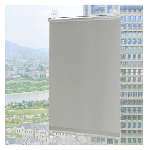 XLANDALYUEFA Saugnapf-Rollos, Verdunkelungsrollos ohne Bohren, Tragbare Fensterrollos, 45x125cm/58x125cm Verdunkelungsvorhänge, Sichtschutz(Gray,68x125cm(26.8 * 49.2in)) von XLANDALYUEFA