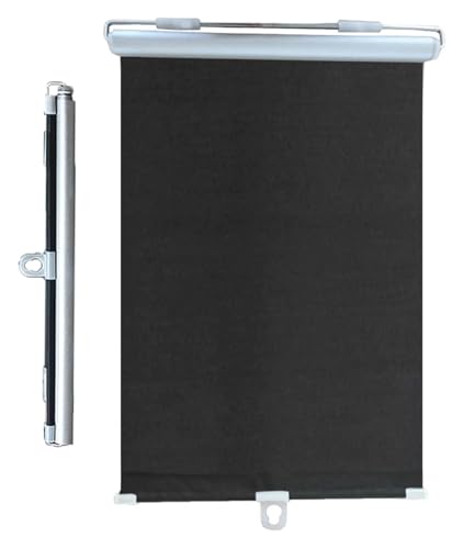 XLANDALYUEFA Verdunkelungsrollos ohne Bohren, 60x125/75x125cm Sonnenschutzrollos, Rollos mit Saugnapf for Fenster, Verdunkelungsvorhänge, Sonnenschutz/UV-Schutz(Black,55x125cm(21.7 * 49.2in)) von XLANDALYUEFA