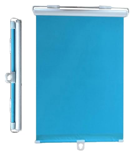 XLANDALYUEFA Verdunkelungsrollos ohne Bohren, 60x125/75x125cm Sonnenschutzrollos, Rollos mit Saugnapf for Fenster, Verdunkelungsvorhänge, Sonnenschutz/UV-Schutz(Blue,60x125cm(23.6 * 49.2in)) von XLANDALYUEFA