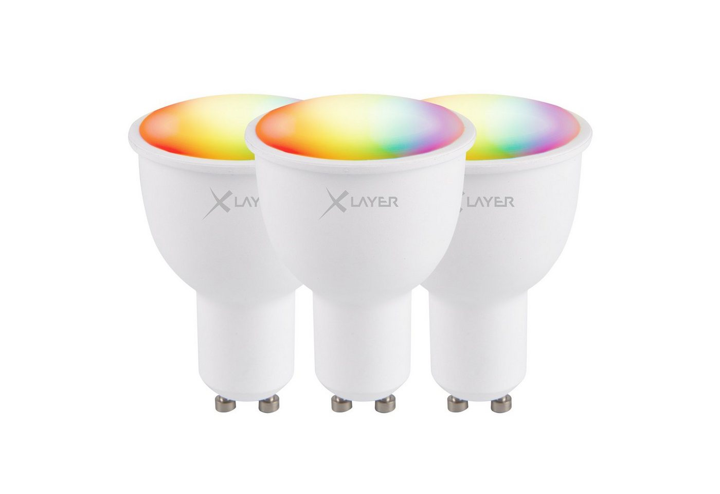 XLAYER Smarte LED-Leuchte WLAN LED Lampe Smart Echo GU10 4.5W 3er Pack Mehrfarbig Dimmbar von XLAYER