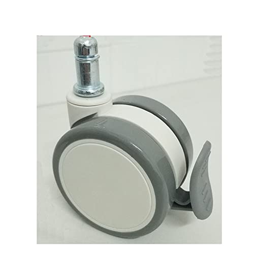2,5 Zoll weiße Räder Plunger Sicherungsring bequem Möbel Blumenständer Kinderwagen 2 Stücke(No brake) von XLCLLKOC