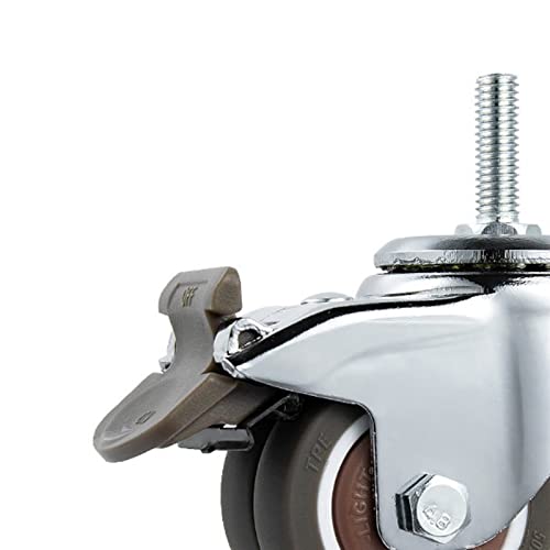 Mutem Lenkrolle mit Doppelrädern, Raddurchmesser: 55 kg, Anti-Wickel-Rad, 1 Stück(M12 Brake) von XLCLLKOC