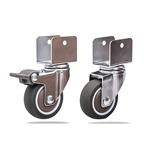Splint Super Mute Räder Rollen Rad Anti-Wrap-Rad mit Lager Universal Rollen weich 2 Stück(1.5inch With Brake,25mm) von XLCLLKOC