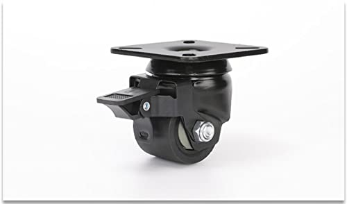 Tragende 300 kg 2 Zoll niedrige Mitte Rollen Räder Schwere Karren Werkzeugmaschinen Große Ausrüstung 1 Stück(Flat brake) von XLCLLKOC
