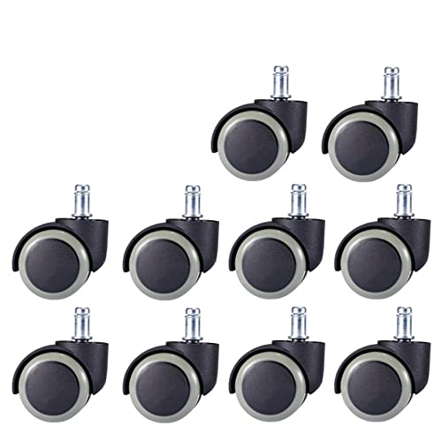Universal Mute Stuhl Rad Caster 2 Zoll 50kg Swivel Castor Möbel Räder Roller Gummi 10Pcs(Click-in-01) von XLCLLKOC