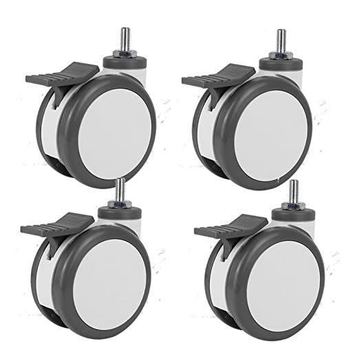 Weiß Grau 3 Zoll Casters Räder Mit Bremse M12x25 Schraube for Trolley Elektronische Ausrüstung 4 stücke(X4) von XLCLLKOC