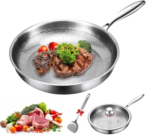 XLGNXXL Titanium Hammer Pot Pro, 2025 Ultra Durable Pure Titanium Nutrition Pot (mit Deckel), Multifunktions-Topfset, Titan-Antihaft-Bratpfanne Silver,28cm von XLGNXXL