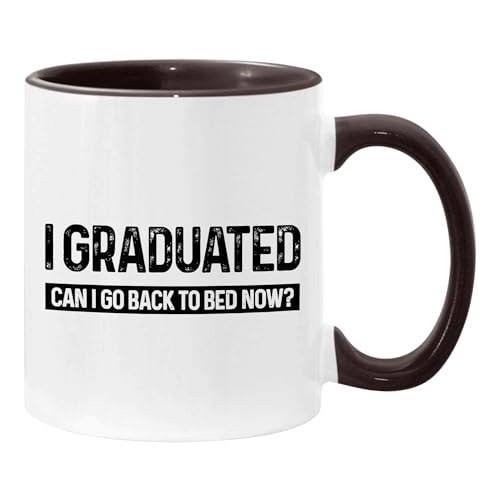 Tasse mit Aufschrift "I Graduated Can I Go Back To Bed Now", 325 ml von XLHFCHLX