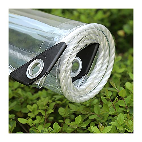 Strapazierfähiges, transparentes PVC-Planentuch, 0,55 mm dick, transparente Planen, Regentuch mit Ösen, wasserdicht, winddicht, reißfest, gute Isolierwirkung, anpassbar (1,3 x 2,5 m) von XLHWJCP