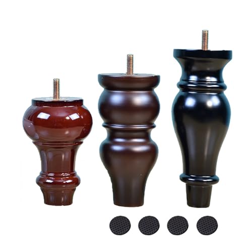 XLHWJCP 4PCS Holz Sofa Beine, Hölzerne Möbel Füße Ersatz Massivholz Möbel Beine, Für Kommode Sofa Schrank Couch (Mahogany Color,18cm) von XLHWJCP