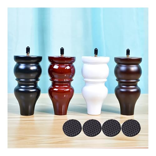 XLHWJCP 4PCS Möbelbeine Holz Sofa Beine Couch Ersatz Beine für Schrank Eitelkeit Couch Kommode (Mahogany Color,15cm) von XLHWJCP