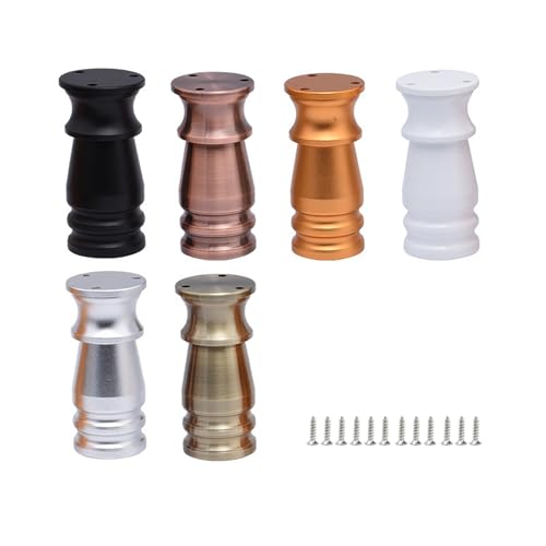 XLHWJCP 4Pcs Aluminiumlegierung verstellbare Möbelbeine, Heavy Duty Schrankbeine, Verlängerung Ersatzfüße für Couch, Bett, Sofa (Brushed Copper,12cm/4.7in) von XLHWJCP