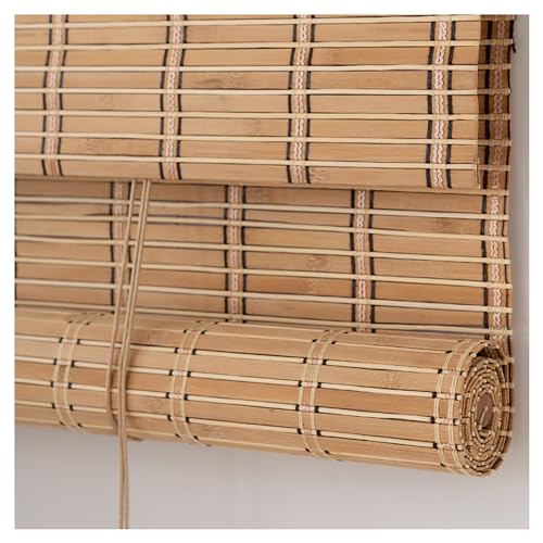 XLHWJCP Vintage Natural Bamboo Rollos, wasserdicht Bambus Vorhänge, Bambus Fenster Sonnenschirme für Indoor/Outdoor Porch Privatsphäre Lichtfilterung Rollläden (D,WxH:70x200cm/27.5x78.7in) von XLHWJCP