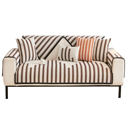 XLHYYDS Chenille-Sofakissen, universell for alle Jahreszeiten, rutschfeste Couch-Kissenbezüge, Sofabezüge, einfache Sofakissenbezüge (Color : Brown, Size : 36x36in) von XLHYYDS