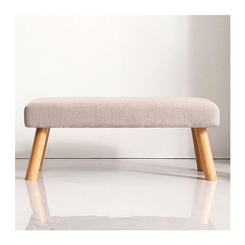 XLIHAWY Eingangsbank, moderner Stil, gepolstertes Ende des Betthockers, Massivholz-Innenbank für Foyer, Wohnzimmer, Eingangsbereich, Esszimmer (Farbe: Beige, Größe: 83,8 x 33 cm) von XLIHAWY