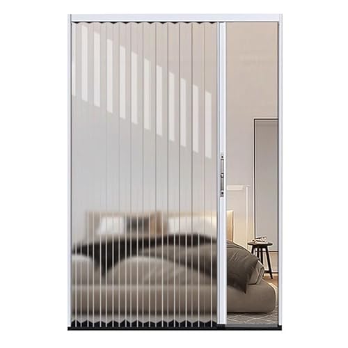 XLIHAWY Puerta Acordeón para Interiores, Panel Acrílico Esmerilado Puerta Plegable Con Cerradura Y Llave, Privacidad Interior Mosquitera para Cocina Inodoro(Weiß,180x200cm) von XLIHAWY