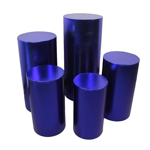 XLIHAWY Sockel Stand Zylinder Ständer Für Party, Set Von 5 Nesting Display Zylinder Tische Für Parteien Hochzeit Wohnzimmer Patio Dekor(Blue-A) von XLIHAWY