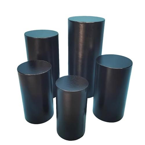 XLIHAWY Sockel Stand Zylinder Ständer Für Party, Set Von 5 Nesting Display Zylinder Tische Für Parteien Hochzeit Wohnzimmer Patio Dekor(Schwarz) von XLIHAWY