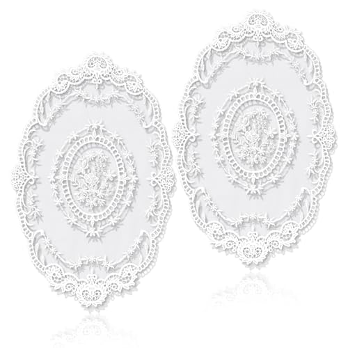 XLIUAX 2 Stück Spitze Platzset, Blume Bestickte Tischsets, Retro Oval Dekorative Tischsets Häkeldeckchen Abwaschbar Handgefertigte Weiß Deckchen Untersetzer Vasenmatte für Küche Esszimmer (45 x 28cm) XLIUAX 2 Stück Spitze Platzset, Blume Bestickte Tischsets, Retro Oval Dekorative Tischsets Häkeldeckchen Abwaschbar Handgefertigte Weiß Deckchen Untersetzer Vasenmatte für Küche Esszimmer (45 x 28cm) von XLIUAX