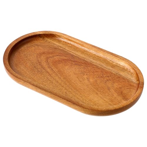 XLIUAX Kleines Serviertablett aus Akazienholz, Ovales Servierbrett aus Naturholz Wurstteller Badezimmer Tablett Servierbrett Holz für Party-Dinner Hochzeitsessen Obst-Snacks Vorspeisen, 18 x 10 cm von XLIUAX