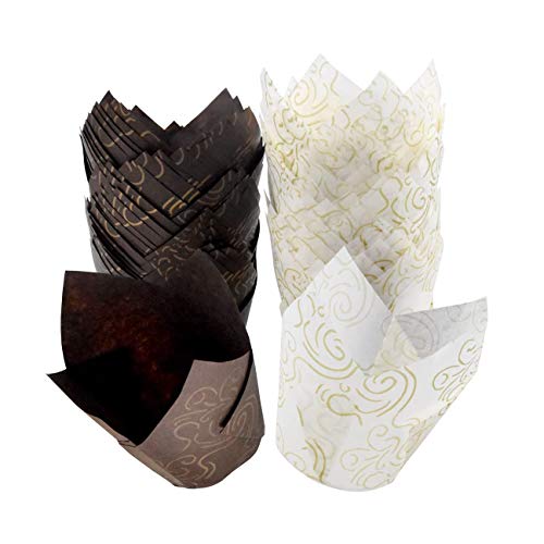 XLKJ 100 Stück Tulpen-Backförmchen, Muffin Backpapier Schalen Papier Cupcake Wrapper Papier Muffin Einlagen Papierförmchen für Dessert Muffins XLKJ 100 Stück Tulpen-Backförmchen, Muffin Backpapier Schalen Papier Cupcake Wrapper Papier Muffin Einlagen Papierförmchen für Dessert Muffins von XLKJ