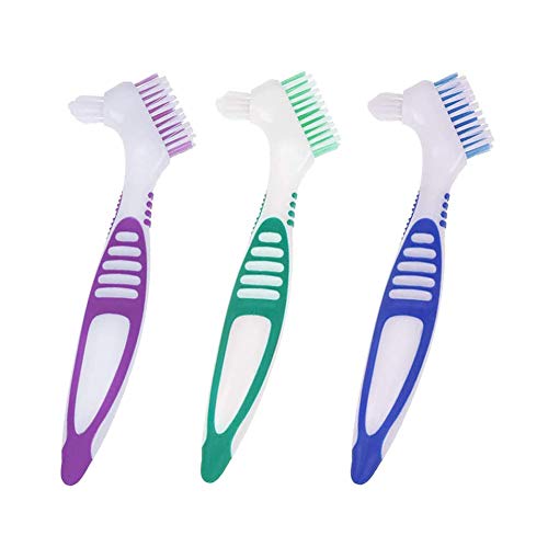 XLKJ 3 Stück Prothesenbürste Doppelborsten Kopf Zahnbürsten, Prothesen Falsche Zähne mit Ergonomische Gummigriff, Prothese Reinigung Pinsel XLKJ 3 Stück Prothesenbürste Doppelborsten Kopf Zahnbürsten, Prothesen Falsche Zähne mit Ergonomische Gummigriff, Prothese Reinigung Pinsel von XLKJ
