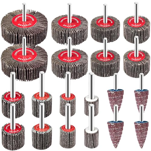 XLKJ Fächerscheiben, Schleifscheiben-Set, 10 verschiedene Größen, Schleifscheiben für Bohrer, Polieren, Schleifen, 20 Stück XLKJ Fächerscheiben, Schleifscheiben-Set, 10 verschiedene Größen, Schleifscheiben für Bohrer, Polieren, Schleifen, 20 Stück von XLKJ