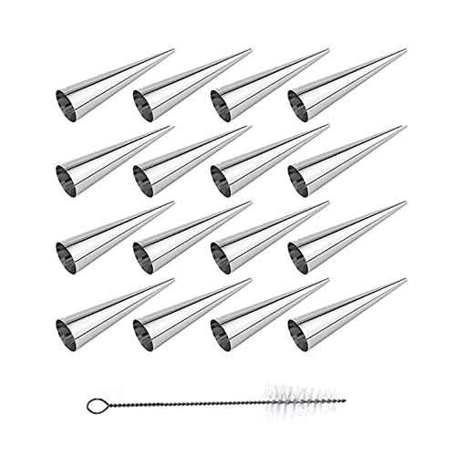 XLKJ Hörnchen Backform 16 Stück Sahne Horn Formen Edelstahl Hörnchen Cremmrollen Sahnerollen Schaumrollen Croissantform XLKJ Hörnchen Backform 16 Stück Sahne Horn Formen Edelstahl Hörnchen Cremmrollen Sahnerollen Schaumrollen Croissantform von XLKJ
