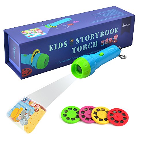 Pueri Projektor-Taschenlampe für Kinder, Spielzeug, 4 Geschichten, Lernspielzeug von XLKJ