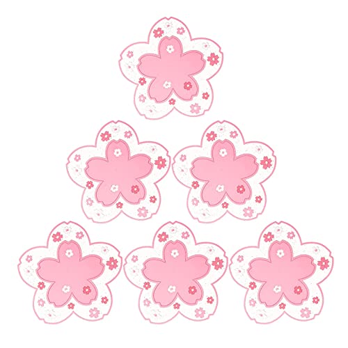 XLKJ Untersetzer 6er Set Sakura Untersetzer Silikon Hitzebeständige Glasuntersetzer Tischschale Mats Für Weihnachten Hochzeits Deko von XLKJ