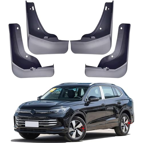 XLKWNNAD 4 Stück Auto Schmutzfänger Für VW Tiguan 2023-2025, Vorne Und Hinten Spritzschutz Kotflügel Fahrzeu Vollschutz Schmutzlappen Schützen Dekorative Accessoires von XLKWNNAD