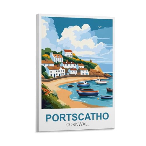 XLLYXYGJQ Portscatho Cornwall Vintage-Reiseposter, 50 x 75 cm, Leinwand-Kunstdruck, Kunstwerk, Gemälde, Bild für Heimdekoration, Wohnzimmer, Büro, Schlafzimmer XLLYXYGJQ Portscatho Cornwall Vintage-Reiseposter, 50 x 75 cm, Leinwand-Kunstdruck, Kunstwerk, Gemälde, Bild für Heimdekoration, Wohnzimmer, Büro, Schlafzimmer von XLLYXYGJQ