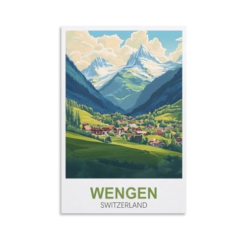 XLLYXYGJQ Wengen Schweiz Vintage-Reiseposter, 20 x 30 cm, Leinwand-Kunstdruck, Kunstwerk, Gemälde, Bild für Heimdekoration, Wohnzimmer, Büro, Schlafzimmer XLLYXYGJQ Wengen Schweiz Vintage-Reiseposter, 20 x 30 cm, Leinwand-Kunstdruck, Kunstwerk, Gemälde, Bild für Heimdekoration, Wohnzimmer, Büro, Schlafzimmer von XLLYXYGJQ