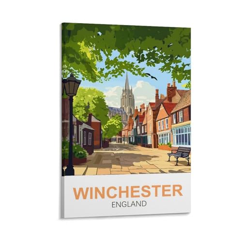 XLLYXYGJQ Winchester England-Vintage-Reiseposter, 30 x 45 cm, Leinwand-Kunstdruck, Kunstwerk, Gemälde, Bild für Heimdekoration, Wohnzimmer, Büro, Schlafzimmer XLLYXYGJQ Winchester England-Vintage-Reiseposter, 30 x 45 cm, Leinwand-Kunstdruck, Kunstwerk, Gemälde, Bild für Heimdekoration, Wohnzimmer, Büro, Schlafzimmer von XLLYXYGJQ