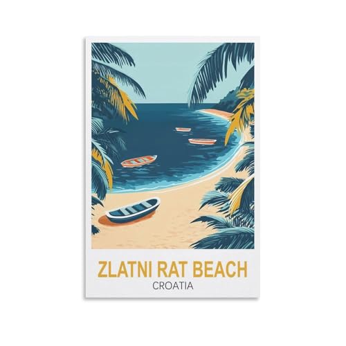 XLLYXYGJQ Zlatni Rat Beach Kroatien Vintage Reiseposter 30 x 45 cm Leinwand Wandkunst Poster Druck Kunstwerk Gemälde Bild für Heimdekoration, Wohnzimmer, Büro, Schlafzimmer XLLYXYGJQ Zlatni Rat Beach Kroatien Vintage Reiseposter 30 x 45 cm Leinwand Wandkunst Poster Druck Kunstwerk Gemälde Bild für Heimdekoration, Wohnzimmer, Büro, Schlafzimmer von XLLYXYGJQ