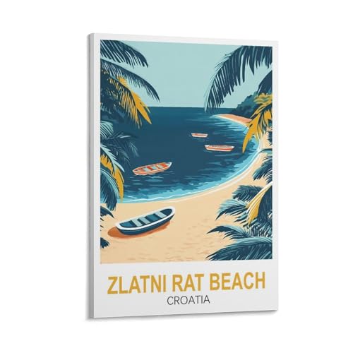 XLLYXYGJQ Zlatni Rat Beach Kroatien Vintage Reiseposter 40 x 60 cm Leinwand Wandkunst Poster Druck Kunstwerk Gemälde Bild für Heimdekoration Wohnzimmer Büro Schlafzimmer XLLYXYGJQ Zlatni Rat Beach Kroatien Vintage Reiseposter 40 x 60 cm Leinwand Wandkunst Poster Druck Kunstwerk Gemälde Bild für Heimdekoration Wohnzimmer Büro Schlafzimmer von XLLYXYGJQ