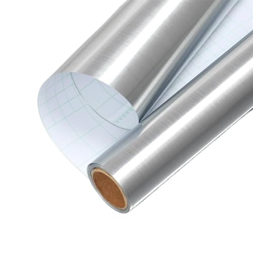 XLLZPX PVC Metall gebürstet Gold Silber DIY abnehmbare Tapete Dekor Film Vinyl wasserdicht ölbeständig Hausgerät Küche Wandaufkleber(Cube,60cm x 1m) von XLLZPX