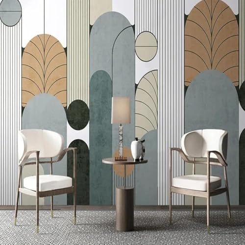 Abstrakt Handgemalt Geometrisch Linien Kreativ Kunst 3D Tapeten Tapete Luxus Home Esszimmer Fototapete Effekt Wohnzimmer Schlafzimmer Kinderzimmer-300cm×210cm von XLMING