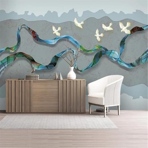Abstrakte Kunst Koyama Flying Birds Buntes Band 3D Tapete Hochwertige Strukturierte Seide Wohnzimmer Sofa Schlafzimmer Esszimmer Home Dekoration-150cm×105cm Abstrakte Kunst Koyama Flying Birds Buntes Band 3D Tapete Hochwertige Strukturierte Seide Wohnzimmer Sofa Schlafzimmer Esszimmer Home Dekoration-150cm×105cm von XLMING
