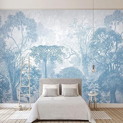 Blauer Handgemalter Baum Waldlandschaft 3D Tapeten Wanddekoration Fototapete Sofas Wohnzimmer Wandbild Schlafzimmer-430cm×300cm von XLMING