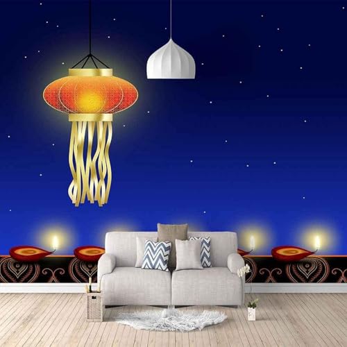 Blauer Himmel Sterne Rote Laterne 3D Tapeten Tapete Luxus Home Esszimmer Fototapete Effekt Wohnzimmer Schlafzimmer Kinderzimmer-200cm×140cm Blauer Himmel Sterne Rote Laterne 3D Tapeten Tapete Luxus Home Esszimmer Fototapete Effekt Wohnzimmer Schlafzimmer Kinderzimmer-200cm×140cm von XLMING