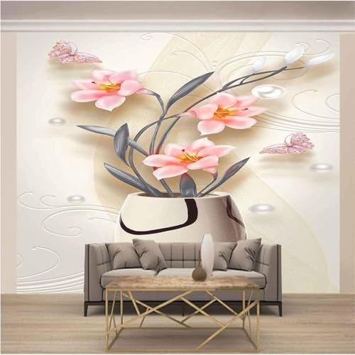 Dreidimensional Schmetterling Rosa Blume Vase 3D Tapeten Tapete Luxus Home Esszimmer Fototapete Effekt Wohnzimmer Schlafzimmer Kinderzimmer-150cm×105cm Dreidimensional Schmetterling Rosa Blume Vase 3D Tapeten Tapete Luxus Home Esszimmer Fototapete Effekt Wohnzimmer Schlafzimmer Kinderzimmer-150cm×105cm von XLMING
