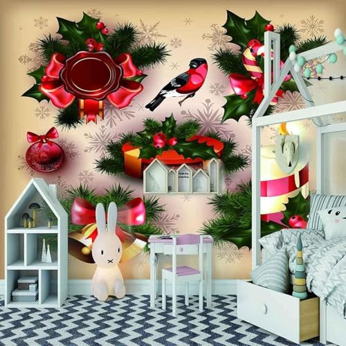 Dreidimensionale Pflanzen Grüne Blätter Und Kerzen Kreativ 3D Tapeten Tapete Luxus Home Esszimmer Fototapete Effekt Wohnzimmer Schlafzimmer Kinderzimmer-150cm×105cm von XLMING