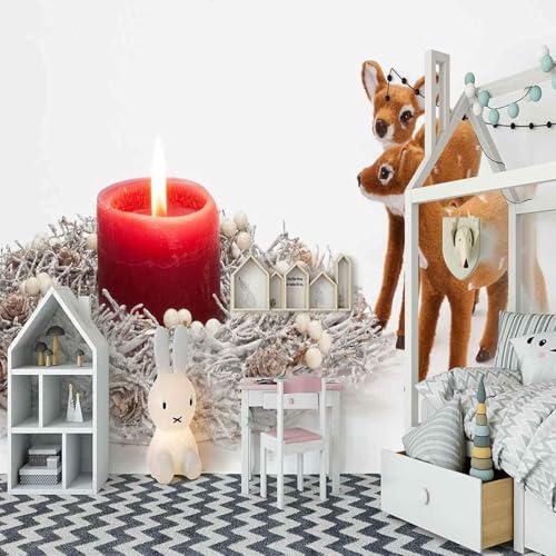 Einfach Dreidimensional Rote Kerzen Rehkitze 3D Tapeten Tapete Luxus Home Esszimmer Fototapete Effekt Wohnzimmer Schlafzimmer Kinderzimmer-300cm×210cm von XLMING