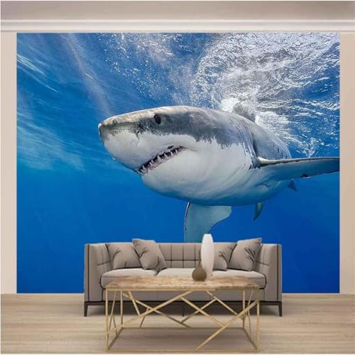 Einfaches Blaues Meerestier Hai 3D Tapeten Tapete Luxus Home Esszimmer Fototapete Effekt Wohnzimmer Schlafzimmer Kinderzimmer-200cm×140cm Einfaches Blaues Meerestier Hai 3D Tapeten Tapete Luxus Home Esszimmer Fototapete Effekt Wohnzimmer Schlafzimmer Kinderzimmer-200cm×140cm von XLMING