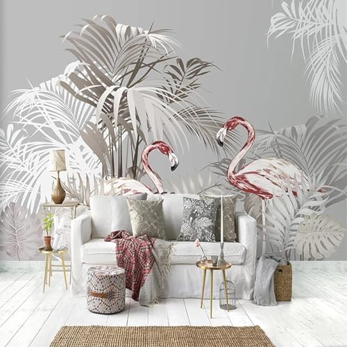 Handgezeichnete Retro Kunstpflanze Bananenblatt Flamingo 3D Tapeten Tapete Seidigkeit Home Esszimmer Möbel Sofa Schlafzimmer Wohnzimmer TV Hintergrund-250cm×170cm Handgezeichnete Retro Kunstpflanze Bananenblatt Flamingo 3D Tapeten Tapete Seidigkeit Home Esszimmer Möbel Sofa Schlafzimmer Wohnzimmer TV Hintergrund-250cm×170cm von XLMING