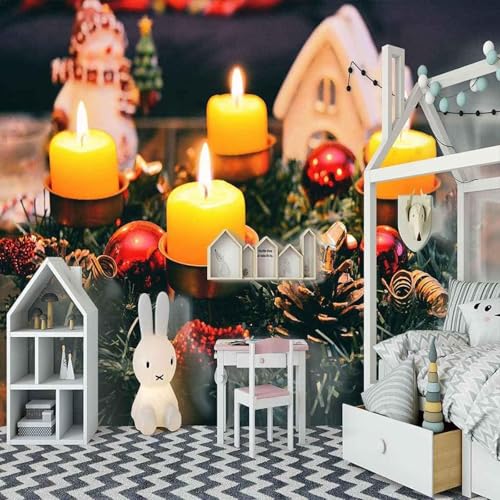 Kerzen Pflanzen Kreative Kunst 3D Tapeten Tapete Luxus Home Esszimmer Fototapete Effekt Wohnzimmer Schlafzimmer Kinderzimmer-300cm×210cm von XLMING