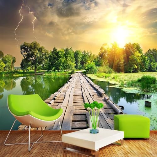 Schöner Sonnenuntergang Wald Natur Landschaft Holzbrücke 3D Tapeten Tapete Luxus Home Esszimmer Fototapete Effekt Wohnzimmer Schlafzimmer Kinderzimmer-250cm×170cm Schöner Sonnenuntergang Wald Natur Landschaft Holzbrücke 3D Tapeten Tapete Luxus Home Esszimmer Fototapete Effekt Wohnzimmer Schlafzimmer Kinderzimmer-250cm×170cm von XLMING